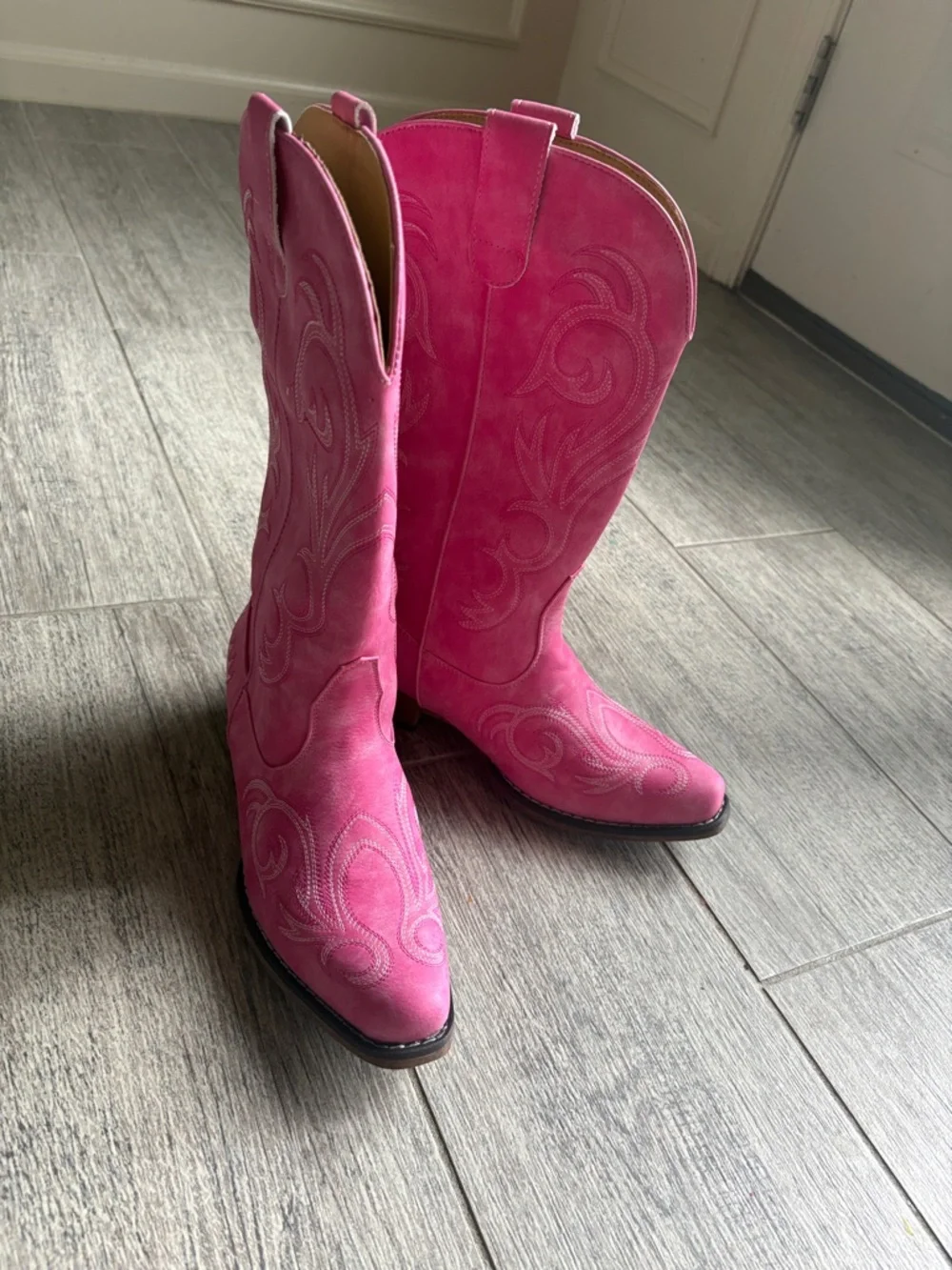 Roper Women's Pink Western Faux Suede Cowboy Boots - Picture 14 of 14